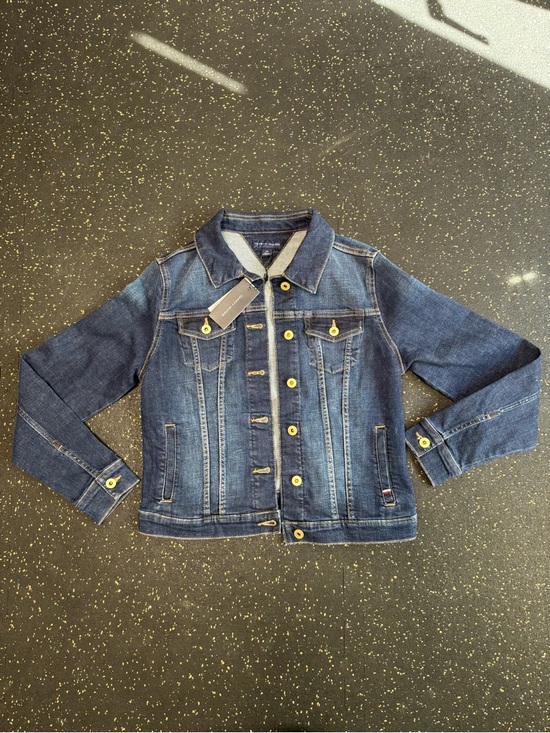 Tommy Hilfiger Jackets & Blazers - Tommy Hilfiger Dark Blue Denim Jacket with Gold Button Accents